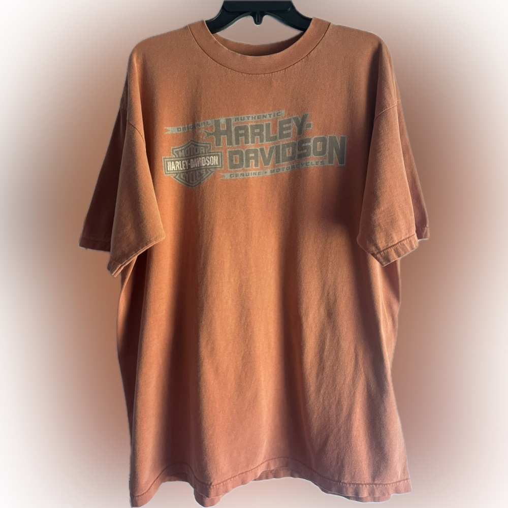 VTG Harley-Davidson Iowa City, Texas Orange T-Shirt Men’s Size XL